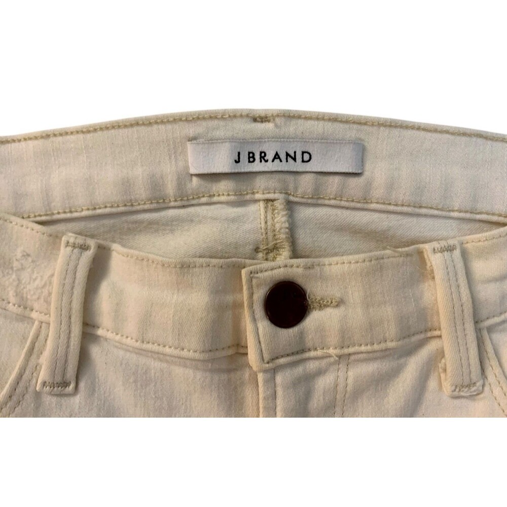 J Brand Women's size 29 Cream Super Skinny Divo Jeans Mid Rise Distressed - Picture 5 of 13